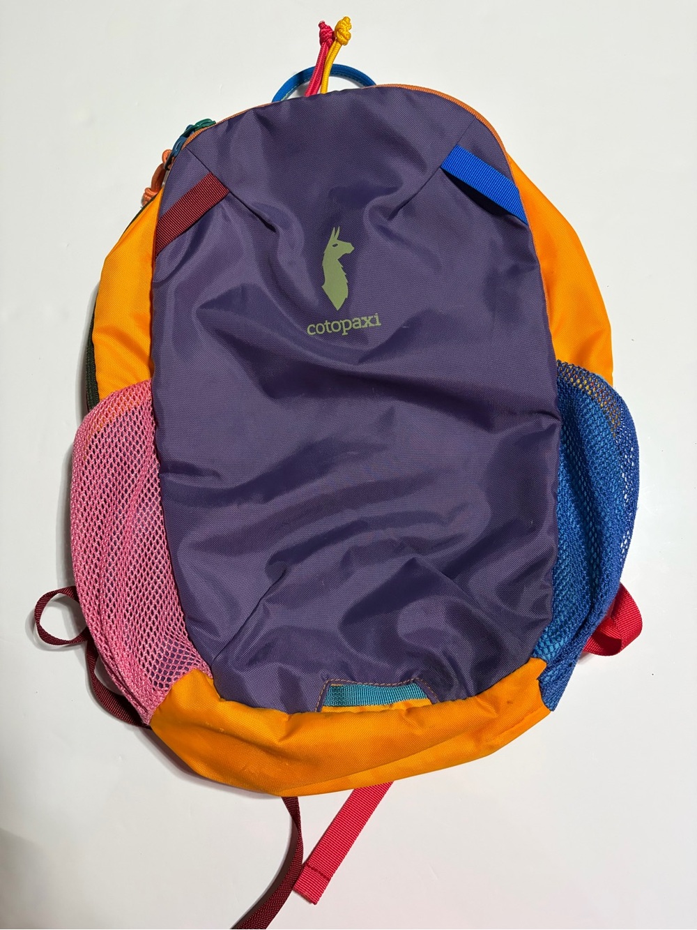 cotopaxi Purple and Orange Daypack with Pink & Blue Accents